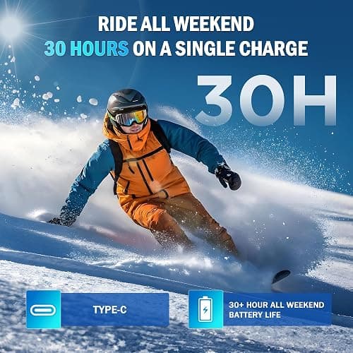 Wireless Bluetooth 6.0 Ski Helmet Speakers - 30H Playtime, Glove-Friendly, HDR Audio, IPX5 Waterproof, Rechargeable Drop-in Headphones with Built-in Mic for Skiing & Snowboarding Audio Ready Helmets thumbnail 4