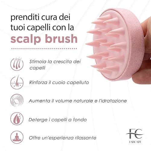 FABCARE Massaggiatore Cuoio Capelluto in Silicone con Steli di Grano per Capelli Asciutti e Bagnati, Stimola Crescita, Favorisce Circolazione e Supporta il Benessere del Cuoio Capelluto (Rosa) thumbnail 3