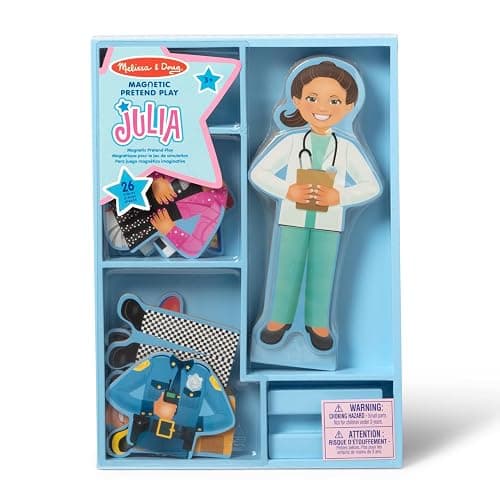 Melissa & Doug Julia Magnetic Dress-Up Wooden Doll Pretend Play Set (25+ pcs) thumbnail 6