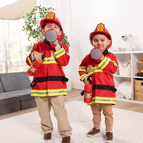 Melissa & Doug Fire Chief Role Play Costume Dress-Up Set Pretend Fire Fighter Outfit With Realistic Accessories, Firefighter Costume For Kids And Toddlers Ages 3+ thumbnail 5