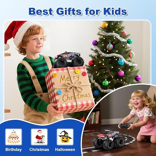 TOZDTO Remote Control Car, Amphibious Monster Truck Toys for Boys RC Cars, 2.4 GHz Waterproof RC Trucks, 1:18 4WD All Terrain Off-Road Pickup, Cool Christmas Birthday Ideas Gifts for Kids 6+ Year Old thumbnail 8