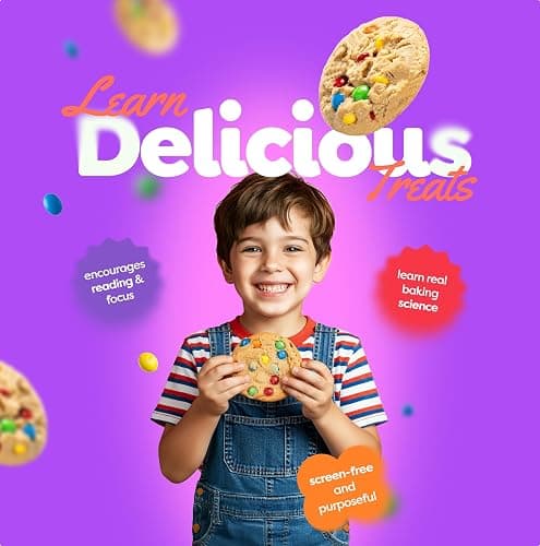 Baketivity Yum&M Jumbo Cookies Kids Baking Kit | DIY Activity with Pre-Measured Ingredients, Real Fun Little Junior Chef Essential Kitchen Lessons and Easy to Follow Recipe thumbnail 3