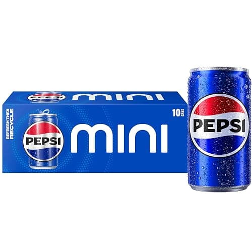 Pepsi Cola Soda Pop, 7.5 Fl oz, Mini Cans (Pack of 10) - Image 1