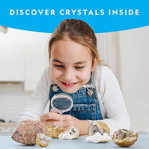National Geographic Break Open 10 Premium Geodes – Includes Goggles & 2 Display Stands - Great STEM Science Kit, Geology Gift for Kids, Break Your Own Geodes with Crystals thumbnail 2