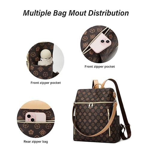 Makes Backpack Purse for Women PU Leather Travel Satchel Handbag Convertible Design Bag with Purse thumbnail 3