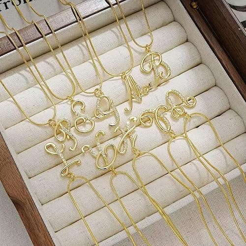 Zhlichouy Gold Initial Necklaces for Women 14K Gold Plated Dainty Cute Letter A-Z Layered Trendy Chain Choker Chunky Name Pendant Necklace for Women Jewelry Personalized Gifts thumbnail 7