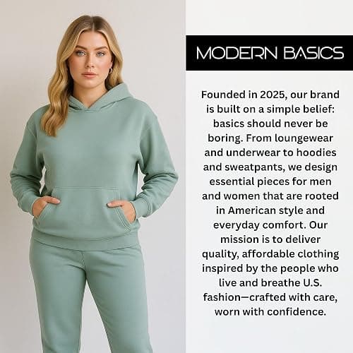 MODERN BASICS Sweat Set for Women, Sweatsuits Women 2 Piece Outfit, Fleece Matching Sets thumbnail 7