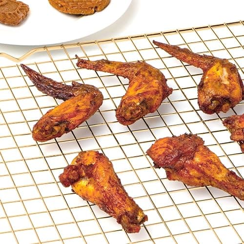 Cooling Rack for Baking, 2-Pack 16x10 Inches Baking Rack, Thick Wire Cookie Rack for Cooking, Roasting, Grilling, Drying, Oven Safe, Fits Half Sheet Pan, Gold thumbnail 7