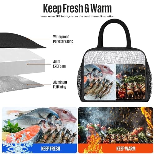 douyadady Lunch Bag Women/Men Lunch Box Women/Men (black) thumbnail 6