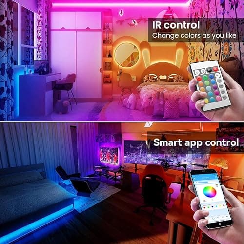 TJOY LED Lights for Bedroom 100ft, RGB Color Changing Led Strip Lighting with Remote and Smart APP Control, Music Sync Rope Lights via Bluetooth for Kitchen, TV, Room Decor thumbnail 2