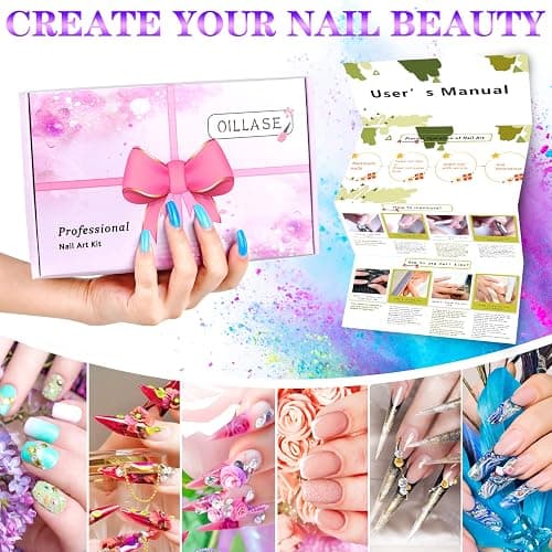 Large Acrylic Nail Kit Set Professional Acrylic with Everything, Nail Acrylic Powder for Beginners, Acrylic Nail Supplies Acrylic Nail Brush, Practice Hand for Acrylic Nails (Multicolor with everything) thumbnail 6