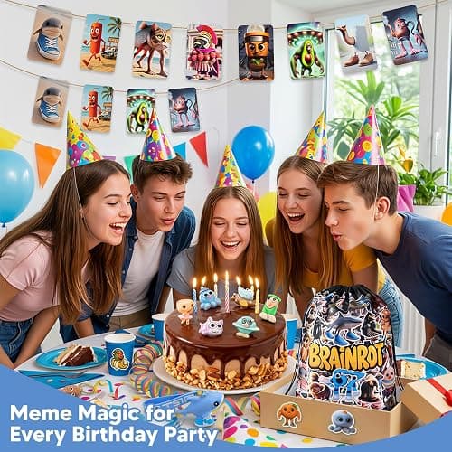 LUOIXEVK 178 Pcs Italian Brainrot Meme Gift Set - 92 Collectible Cards, Mini Figurines & Keychains - Viral Gen Alpha Party Favors, Gag Birthday Gifts, Easter Basket Stuffers thumbnail 2