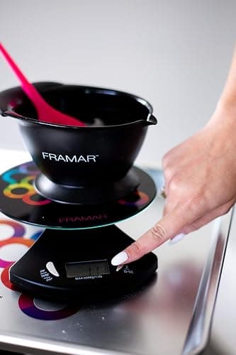 FRAMAR Hair Color Scale for Hair Salon - Digital Scale for Hair Color, for Kitchen, Food, Stylist, Easy to Clean, Accurate - Elegant Black thumbnail 6