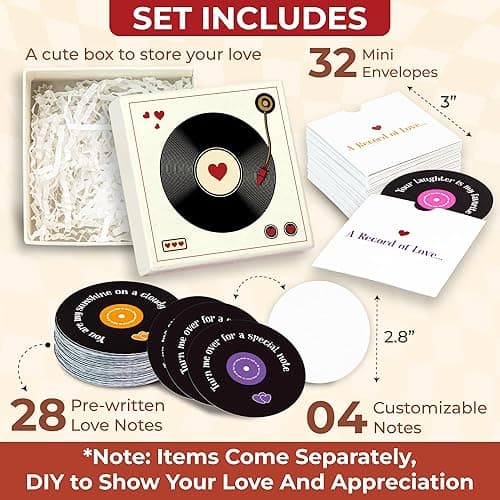 STOFINITY Mini Love Notes For Him - Happy Anniversary Card For Him Or Her, Record Love Card Letter Box For Couple, Romantic Valentines Day Card For Husband Wife, Cute Gifts For Boyfriend Girlfriend thumbnail 3