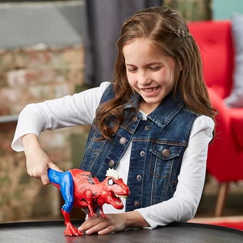 Spider-Man Marvel Web Chompin' Spider-Rex 16-Inch Action Figure with Sounds and Dino Blast Action, Superhero Toys for Kids Ages 4 and Up thumbnail 5