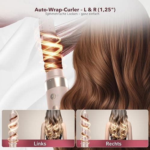 Mythsight StyleVibe Airstyler 6-in-1 mit Reisetasche, High Speed Ionen Föhn & Multifunktionaler Hairstyler, Auto-Wrap Lockenstab automatisch, Keine Hitzeschäden Warmluftbürste, Styling, Volumisieren thumbnail 6