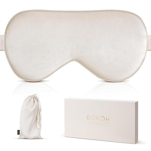 BOKOR Nature Silk Sleep Eye Mask, Sleeping Mask, Dark Circles and Puffiness, Improve Sleep, Light Blocking Eye Cover - Champagne thumbnail 7