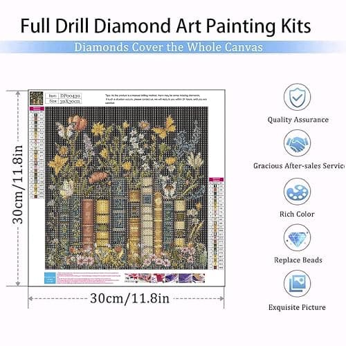 EIBEILI Diamond Art Kits for Adults, Book 5D Diamond Painting Kits for Beginner DIY Gem Art Full Drill Diamond Dots Crystal Craft Kits for Home Wall Decor Gifts 12x12inch thumbnail 5