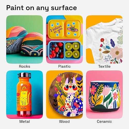 ARTISTRO Paint Markers - Acrylic Pens for Rock, Glass, Fabric, DIY - Art Supplies - 72 Dual Brush Tip Markers thumbnail 3