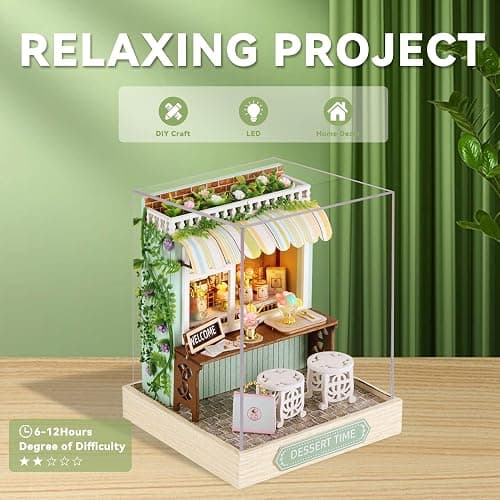 Flever Dollhouse Miniature DIY House Kit Creative Room with Furniture for Romantic Artwork Gift (Dessert Time) thumbnail 9