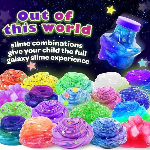 Galaxy Slime Kit for Boys Girls 8-10, BIENAN Slime Making Kit for Kids Ages 10-12, to Make DIY Glow, Metallic, Neon Colors, Galactic Slime, Ideal Birthday Christmas Easter Gift for Boys & Girls thumbnail 6