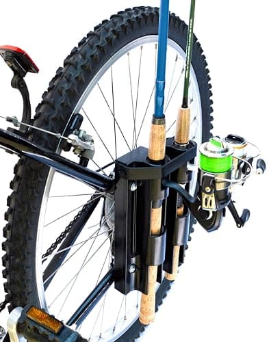 Fishing Rod Holder For Bike, Very Easy Mounting to Bike, Secures 2 Rods for Bicycle Fishing - Image 1
