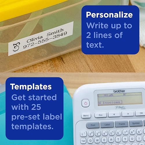 Brother P-Touch PTD220 Home/Office Everyday Label Maker | Prints TZe Label Tapes up to ~1/2 inch White thumbnail 6