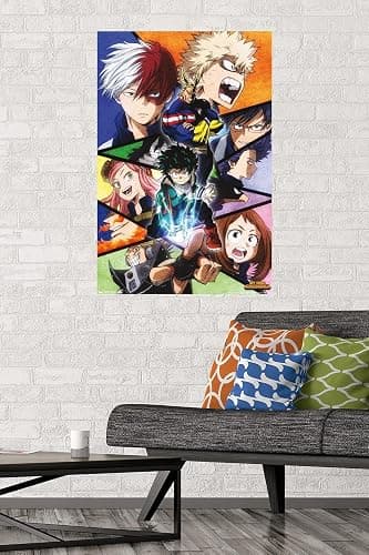 Trends International My Hero Academia-Faces Wall Poster, 22.375" x 34", Unframed Version, Bedroom thumbnail 2