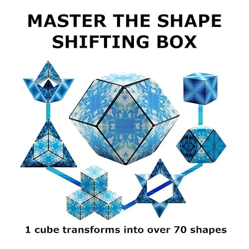 SHASHIBO Shape Shifting Box - Award-Winning Fidget Toy w/ 36 Rare Earth Magnets - Fidget Cube Transforms Into Over 70 Shapes, Sensory Toy Gift for Kids, Teens, and Adults (Blue Planet) thumbnail 5