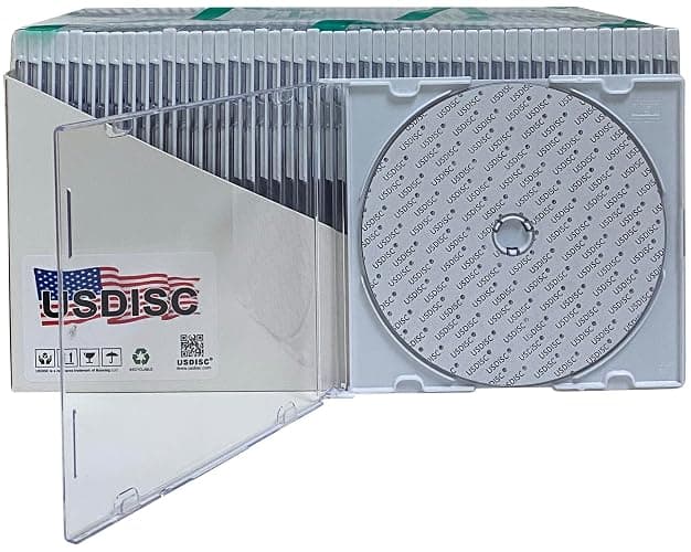 USDISC CD Jewel Cases Slimline 5.2mm, Single 1 Disc, White, Pack of 25 thumbnail 3