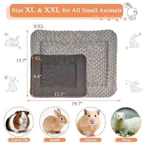 catadog Small Animal Bed Mat, Soft & Warm, Suitable for Guinea Pig, Hamster, Rabbit, Rat and Bearded Dragon (X-Large(13.3''x9.4''), Star Pink) thumbnail 5