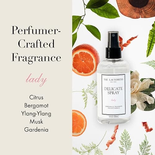 The Laundress Delicate Fabric Spray, Wrinkle Release Spray, Upholstery and Linen Spray, Silk & Lingerie Refresher, Lady Scent, Citrus, Rosewood, Musk, 8 Fl Oz thumbnail 4