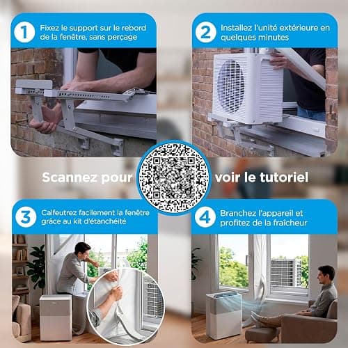 MIDEA Climatiseur PortaSplit Mobile Silencieux 4-in-1| 12000 BTU | Chauffage et Climatisation Portable Prêt à Poser 3,5kW- Clim Mobile avec rafraîchisseur, déshumidificateur, chauffage,ventilateur thumbnail 5
