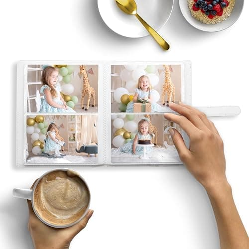 Photo Albums 4x6 Pictures – 152 Pockets Vegan Leather Cover Memory Album Book, Suitable for Family Wedding Boys Girls and Babies Storage (Magic Pink) thumbnail 2
