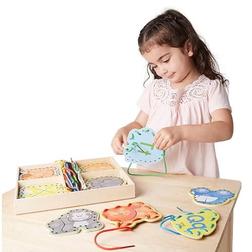 Melissa & Doug Alphabet Wooden Lacing Cards With Double-Sided Panels and Matching Laces thumbnail 3