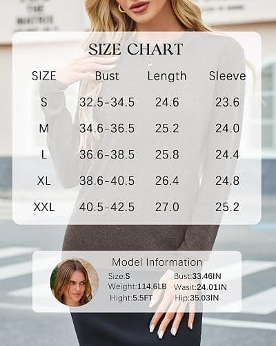 Arach&Cloz Women's Wool Blend Classic Crew Neck Casual Fall Sweaters thumbnail 4