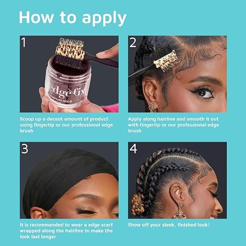 KISS Colors & Care Maximum Hold Edge Fixer, 24 Hour Scented Styling Hair Gel with Biotin, Non-Greasy, Long-Lasting Moisture & Shine for All Hair Types, 30 mL (1.01 US fl. oz.), Sweet Peach thumbnail 7