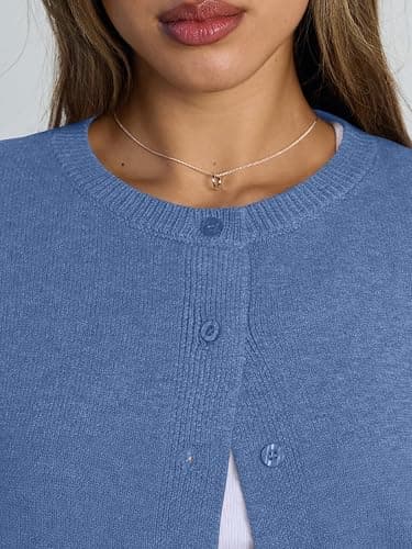 Trendy Queen Cropped Cardigan Sweaters for Women Lightweight Crop Knit Y2k Fall Outfits Fashion Clothes 2025 thumbnail 5