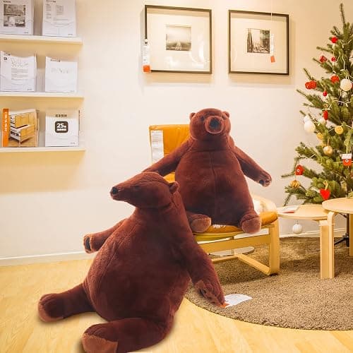 SNOWOLF Djungelskog Bear Giant Simulation Bear Toy Stuffed Animal Plush Doll Huge Cuddly Brown Teddy Bear for Home Decoration Valentine's Birthday Gift, 23.6 in/60 cm thumbnail 6