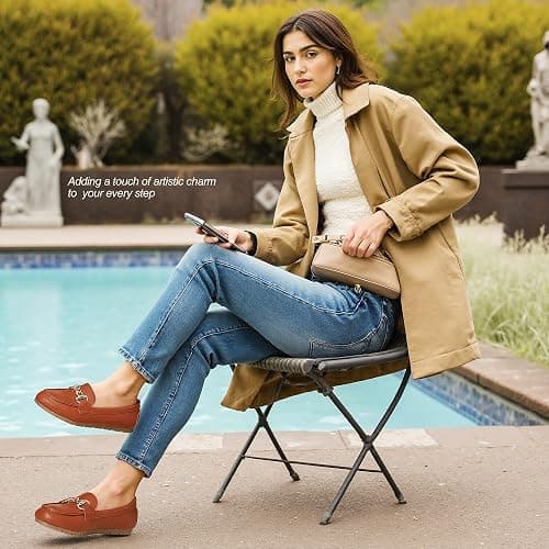 ABEJOJO Women's Loafer Shoes, Comfortable Slip on Casual Flat Penny Shoes for Walking, Driving, Dressy thumbnail 2