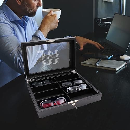 My Personal Memories Custom Personalized Multiple Sunglasses, Eyeglass, Eyewear Cases Organizer Box, 8 Slots thumbnail 4