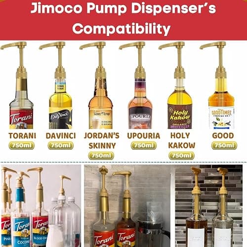 Jimoco® Syrup Pump Dispenser + Torani® Raspberry Syrup, 25.4 oz - Coffee Syrup Pump & Flavoring Bundle thumbnail 3