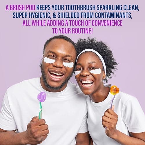 GuruNanda Brush Pods Manual & Electric Toothbrush Covers, 4 ct | Natural Essential Oil Vapors Keep Toothbrushes Fresh|Ventilated Clip-On Travel Toothbrush Accessory for Home & on the Go Use thumbnail 6