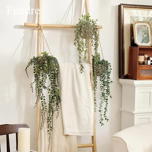 Fuxdre 3 Pack Mini Artificial Hanging Greenary Fake Hanging Plants in Basket for Wall Living Room Decor Bathroom Shelf Home Indoor - Hanging-a-3pcs thumbnail 5