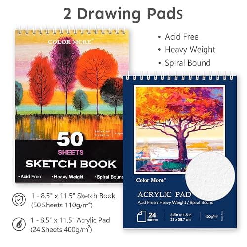 175 Piece Deluxe Art Set with 2 Drawing Pads, Acrylic Paints, Crayons, Colored Pencils, Paint Set in Wooden Case, Professional Art Kit, Art Supplies for Adults, Teens and Artist, Paint Supplies - Pink thumbnail 5