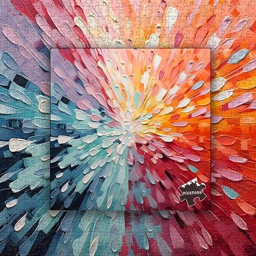 Impossible Puzzles 1000 Piece, Colorful Hard Difficult Puzzle for Adults, Gradient Rainbow Challenging Jigsaw Art Painting thumbnail 6