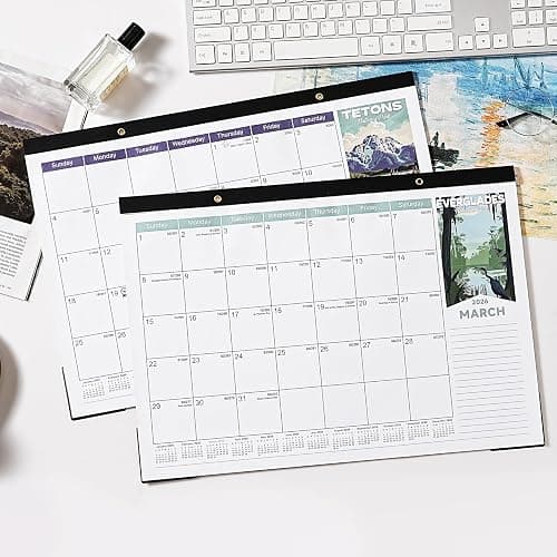 2026 Desk Calendar - Desk Calendar 2026 from Jan. 2026 - Dec. 2026, 17" x 12", National Parks Calendar 2026, Desk/Wall Calendar with Large Unruled Blocks and Julian Dates thumbnail 3