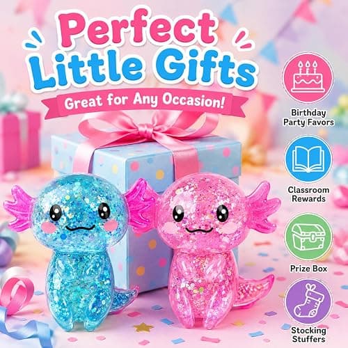 2 PCS Axolotl Slow Rising Stress Balls, Cute Stretchy Axolotl Squishy Fidget Toys for Kids Adults, Sensory Stress Relief Squeeze Toys, Birthday Party Favors, Classroom Prizes, Goodie Bag Gifts thumbnail 7
