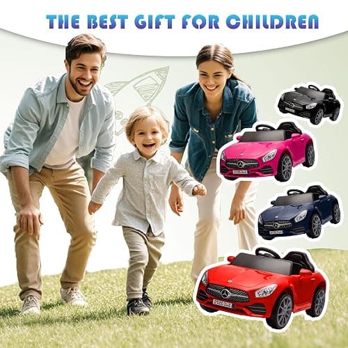 Fillfulfun Licensed Mercedes-Benz CLS 350 12V Ride On Car Truck for Kids, Ride on Toys for Toddlers w/Parent Control, Spring Suspension, Power Wheels for Girls w/Bluetooth, Music, LED Lights (Pink) thumbnail 7
