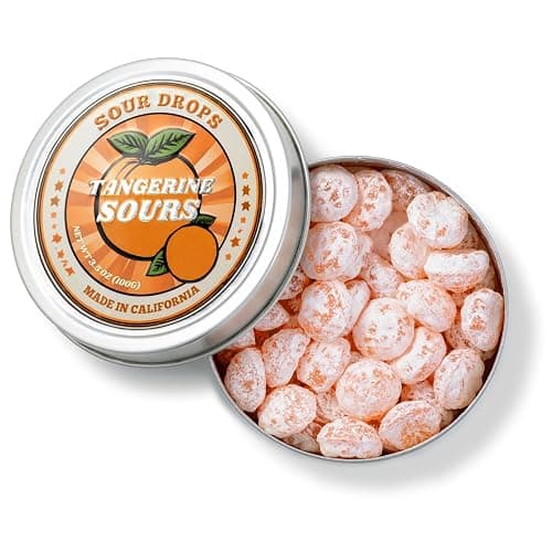 Sour Drops - Small Batch Fruit Sours - Tangerine, Watermelon, Blue Raspberry - No Artificial Dyes, Vegan & Gluten Free - 3 Gift Tins (100g Each) thumbnail 2